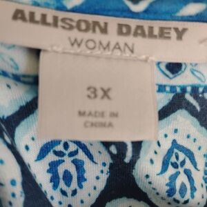Allison Daley Blue and White Patterned Blouse
